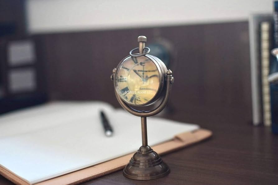 I468\" 動作品 アンティーク 置き時計 真鍮 クラシック I468 動作品 アンティーク 置き時計 真鍮 クラシック